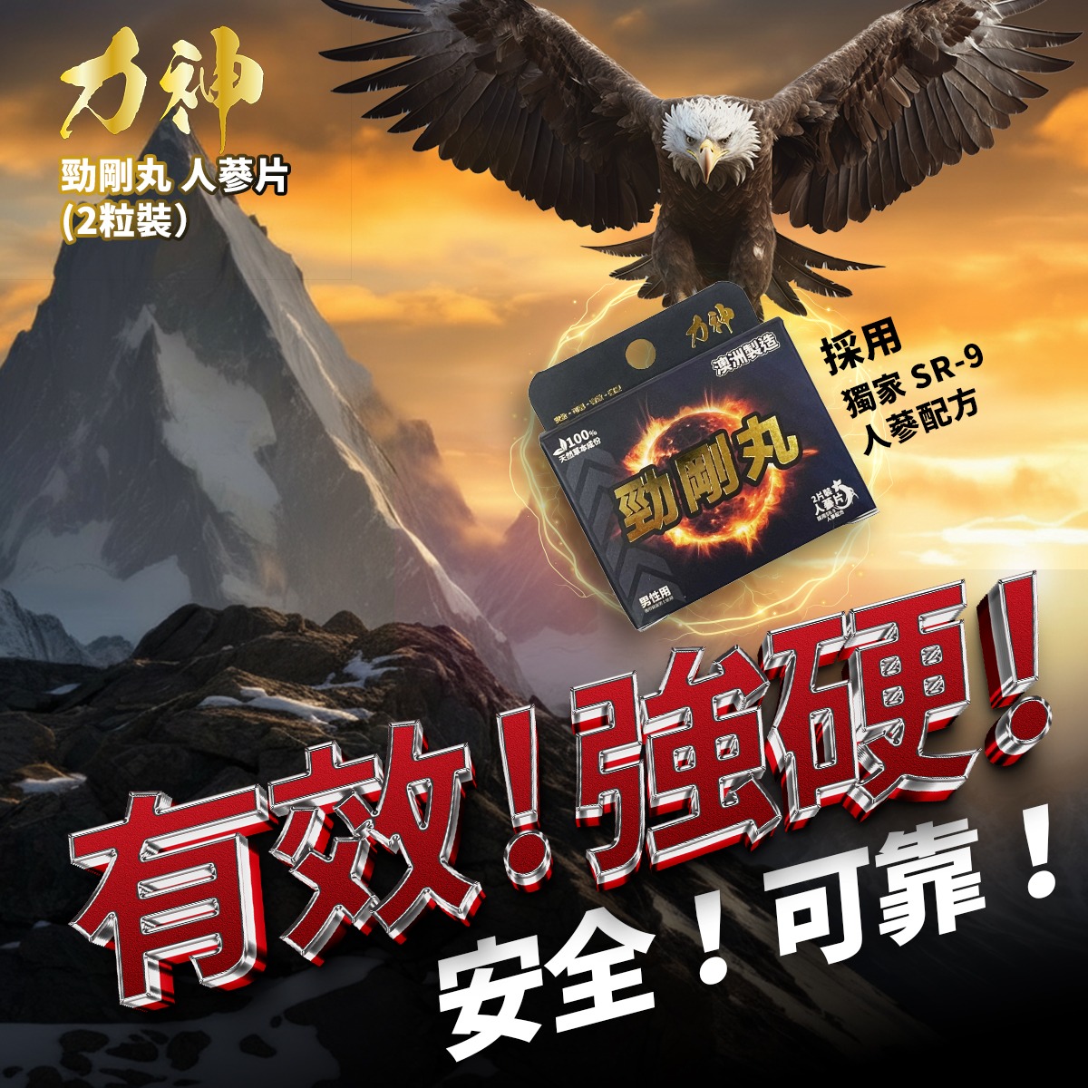 力神 - 勁剛丸 SR-9人參配方 (快速提高能量 100%天然草本 堅挺 持久 激發慾望)-01