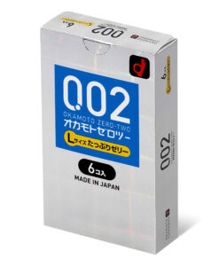 岡本 0.02 滑劑加量大碼 PU安全套 6片裝 (日版)