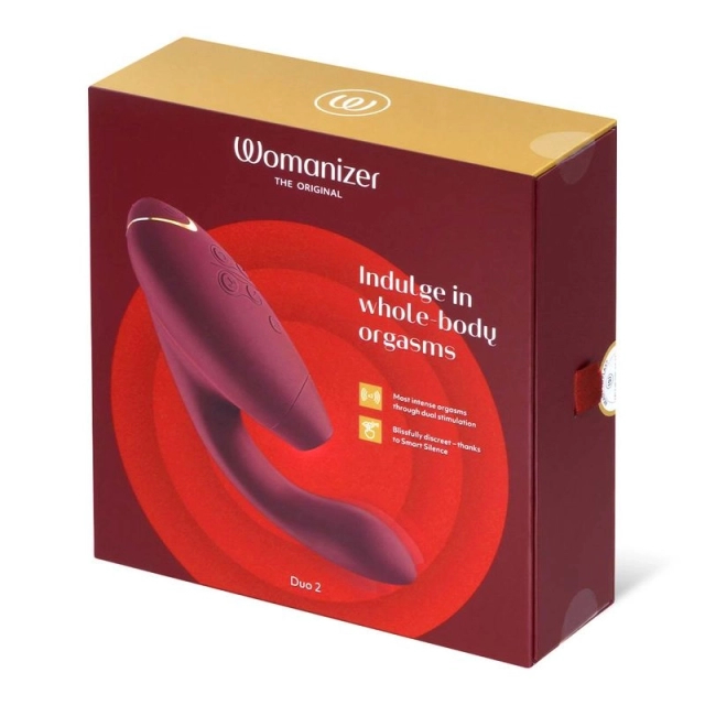 Womanizer Duo 2 酒紅色雙重震動吸啜器